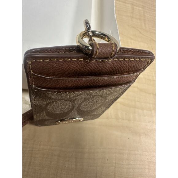 Coach Signature C PVC Canvas Leather ID Holder Lanyard - Picture 4 of 6